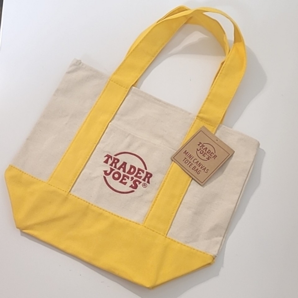 Trader Joe's Mini Canvas Tote- Yellow